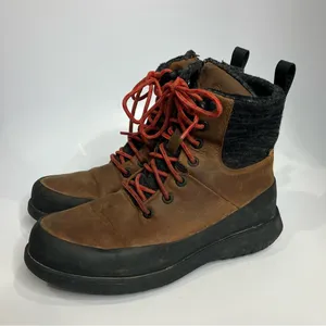 Bogs freedom lace up‎ boots insulated brown leather black womens size 6.5 thumbnail 2