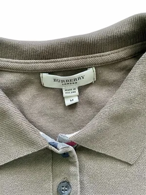 Women’s Olive Green Burberry Polo Shirt Size Medium thumbnail 4