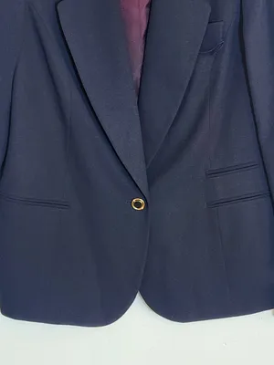 Le Suit Navy Gold Button Blazer with Removable Pocket Square Size 16 NWT thumbnail 3