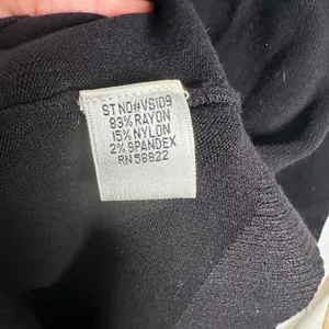 Vintage Y2K Max Studio‎ Small Sweater Feather Trim Black Long Sleeve Rayon Blend thumbnail 8