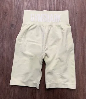Gymshark Fit Seamless Cycling Shorts Pale Lime Yellow High Waisted GLSH4250‎ S thumbnail 1