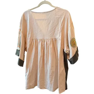 Dreamy Boho Embroidered Babydoll Dress | Cream + Sage | Size M thumbnail 15