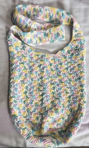 Crochet Boho Bag‎ Handmade Shoulder Multi Colorful Knit Hippie NWOT thumbnail 1