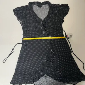 Who What Wear Black and White‎ Polka Dot Wrap Dress Women’s size M thumbnail 8