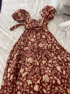 Vestique Maxi Fall Pattern Belt Dress  thumbnail 4