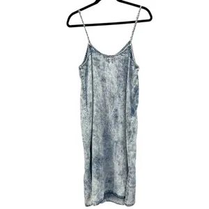 NWT Thread & Supply Acid‎ Wash Carmel Midi Spaghetti Strap Slip Dress Medium thumbnail 2