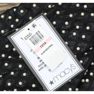 NWT B. Darlin Pearl-Embellished Bodycon Glitter Dress Black / White 13/14 thumbnail 6