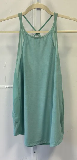 Lululemon Wild Tank Top Mint Green Strappy Criss Cross‎ Back Mesh Size 4 thumbnail 1
