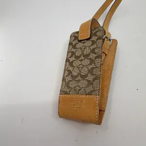 Coach Signature C Phone Case Brown Canvas Leather Phone Case thumbnail 3