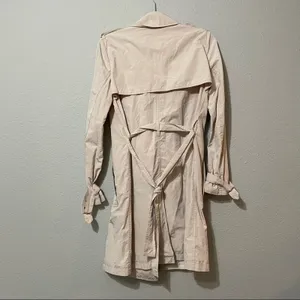 Mango Basics Khaki Moto Zip Trench Coat Womens XS Tan Neutral Classic Lightweight thumbnail 7