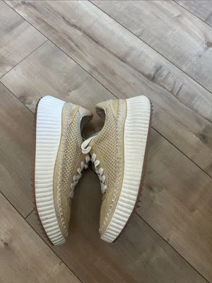 Dolce Vita Womens Dannis Platform Sneakers Shoes Beige Knit Lace Up Size 8.5 thumbnail 7