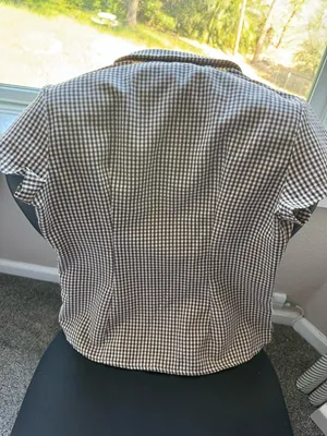 Brown Gingham Short Sleeve Button thumbnail 6
