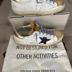 Golden Goose Sneakers with Lavender and Tan Accents thumbnail 1