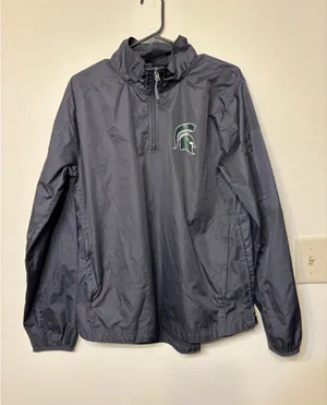 Michigan State Windbreaker Gray Size M thumbnail 1