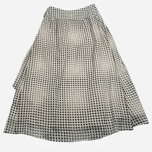 Reiss Jorja Skirt Womens 0 Black Cream Geometric Pleated Buckle Midi Lined‎ thumbnail 3