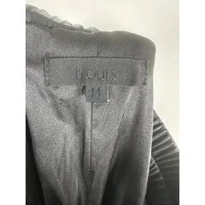 Revolve H:ours Plisse‎ Jogger Pants Women Size M Black Metallic High Rise thumbnail 6