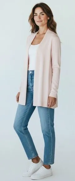 LOFT Women's Pink Lightweight Open‎ Front Long Sleeve Cardigan Sweater XS thumbnail 1