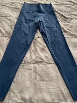 Oysho Sport Comfortlux deep blue High-Waist lettuce hem Performance Leggings, XS thumbnail 11