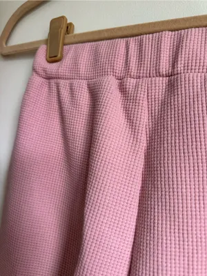 Comfrt Waffle Knit Wide Leg Lounge Pant Pink Womens XXS thumbnail 3