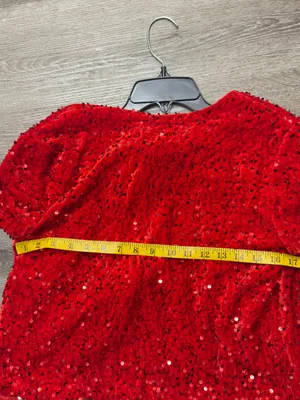 Source Unknown NWOT Red Sequin Bow-Tie Crop Jacket - Women's Sz Med thumbnail 7
