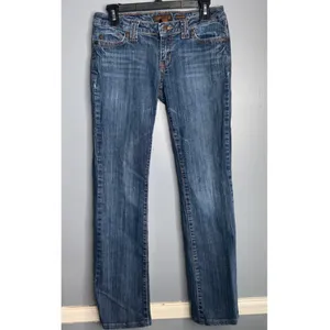 Aeropostale Skinny Leg Low Rise Dark Wash Blue Jeans 5/6R thumbnail 2