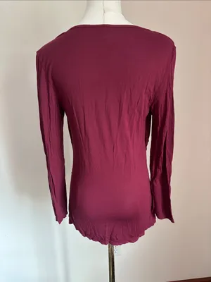 Motherhood Wine Lace-Trim Twist-Front Maternity Tunic thumbnail 4