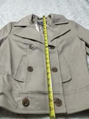 Ann Taylor Beige Double-breasted Wool Pea Coat Small thumbnail 8