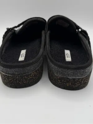 Earth Dream Aymii Wool Felt Clogs Women 8 Black Embroidered Buckle Mules thumbnail 5