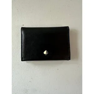 Kate Spade Nadine Slim Card Holder Black Smooth Leather Small Bi-fold Wallet thumbnail 2