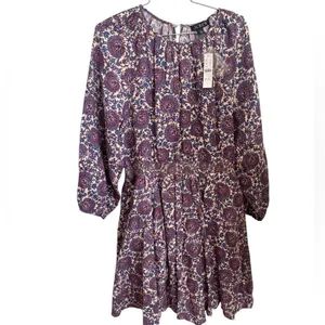 J.Crew Palermo Smocked-Waist Mini Dress in Floral Bouquet Linen LT thumbnail 3