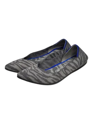 VHTF: Retired Rothy’s ➤ The Point Flats ➤ Grey Zebra Stripe Print ➤ 8M ➤ Sustain thumbnail 7
