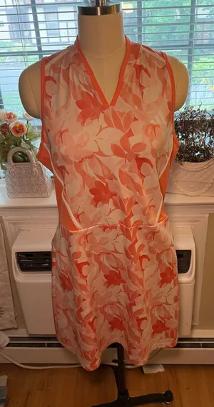 Adidas Sleeveless Coral Floral V-Neck Active Dress thumbnail 1