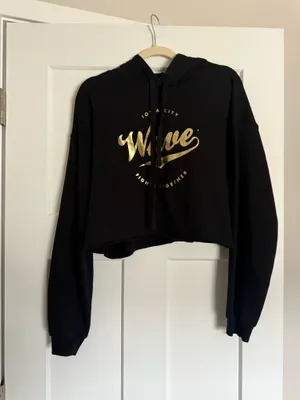 Black Iowa city wave hoodie thumbnail 2