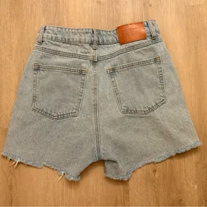 Princess Polly Light Blue Jean Shorts High-Waisted Frayed Hem thumbnail 2