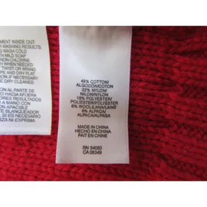 Jones New York‎ Sport Cardigan M Red Cable Knit Shawl Collar Snap Front Sweater thumbnail 5