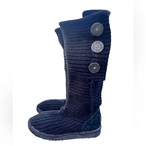 UGG Australia Tall Black Cardy Knit Women’s Button Sock Boots size 6 thumbnail 6