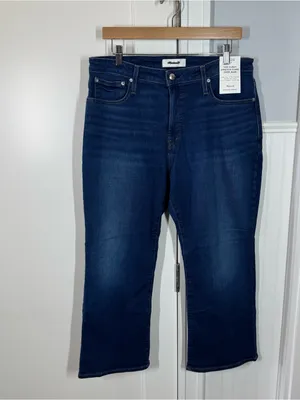 Madewell The Short Curvy Flare Crop Jean in‎ Super Stretch Denim size 32 short thumbnail 2