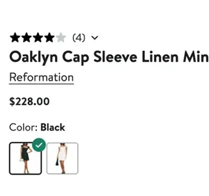 Reformation Linen Dress $228 Black size 6 thumbnail 3