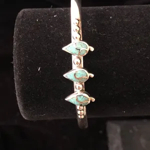 Handmade Native American Turquoise Cuff Bracelet 925 Silver Jewelry thumbnail 3