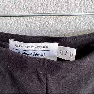 & Other‎ Stories Women's High Rise Black Pleated Double Zip Trouser Pants thumbnail 4