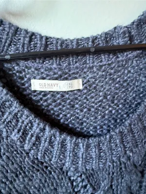Old Navy Oversized Gray Cable Knit Sweater Women’s XL thumbnail 2