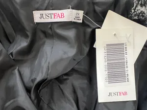 JustFab Black & White Marled Textured Asymmetrical Zip Coat 2X NWT thumbnail 7