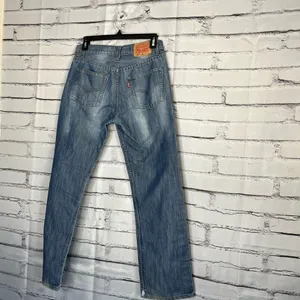 Levi's 514 Blue Straight Leg Jeans Classic SZ 29/29 Bootcut Distressed High Rise thumbnail 10