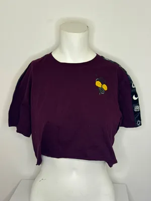 Zumiez Empyre Kipsy Yellow Rose Burgundy Crop T-Shirt thumbnail 1