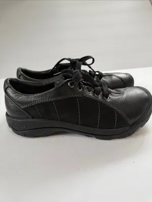 Keen Men's Black Leather Lace-Up Casual Sneakers thumbnail 4