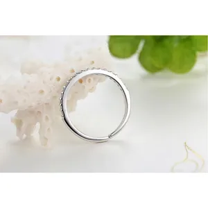 NEW Dainty 14k Gold Plated S925 Simulated Diamond Band Ring, Adjustable Band‎ thumbnail 9