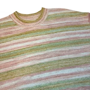 NEW Billabong Retro 70s Pink Sunset Stripped Crop Knit Jumper Sweater — MEDIUM thumbnail 4