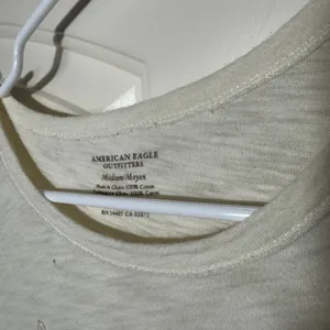 American Eagle Outfitters Y2K 1977 Embroidered Baby Tee‎ Womens M Cream Top thumbnail 2