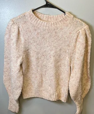 Madewell Women's Beige Cream Long Sleeve‎ Wool Sweater Size Medium thumbnail 1