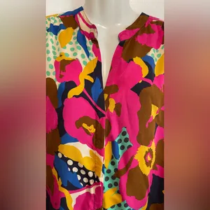 Karlie Pink and Blue Floral Blouse thumbnail 5